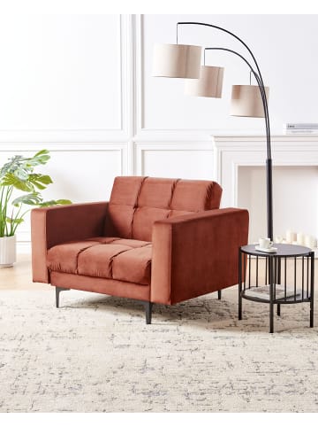 Beliani Sessel ALNES in Rot/Schwarz - (W) 110 x (H) 77 x (L) 89 cm
