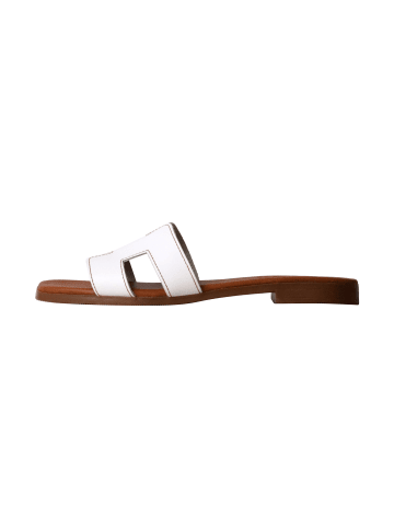Oh! my Sandals Flache Ledersandalen Weiß