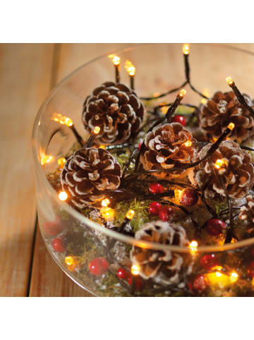 MARELIDA LED Lichterkette Batterie bis 60 Tage Timer 96LED L: 7,1m in schwarz