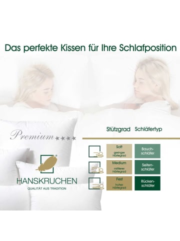 HANSKRUCHEN Daunenkissen Premium **** in Weiß