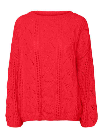 Vero Moda Strickpullover in Tomato
