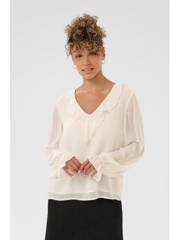 Cream Langarm-Bluse CRFlake Regular fit in Whisper White