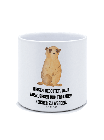 Mr. & Mrs. Panda Kräutertopf Erdmännchen mit Spruch in Weiß