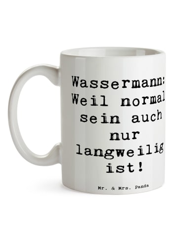 Mr. & Mrs. Panda Kaffeetasse Spruch Wassermann Unikat mit Spruch in Weiß