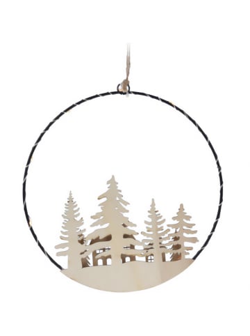 Home&Styling Collection Weihnachtsdekoration mit LED zum Aufhängen in Beige, Ø 20 cm