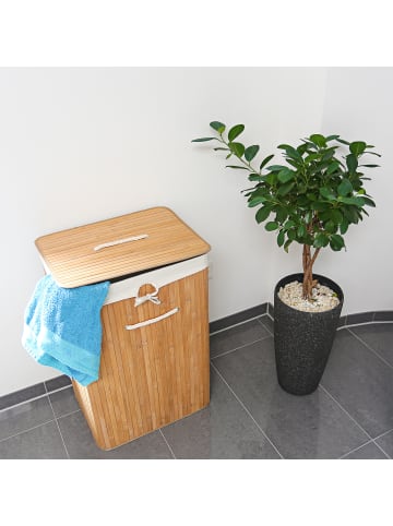 relaxdays 2 x Wäschekorb in Natur - (B)43,5 x (H)65,5 x (T)33,5 cm
