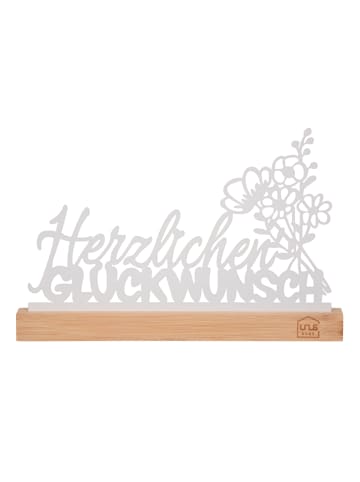 UNUS Aufsteller "Herzlichen Glückwunsch" schwarz oder weiß in Weiß