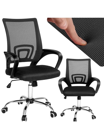 tectake Bürostuhl, stufenlos höhenverstellbar, geschwungene Armlehnen