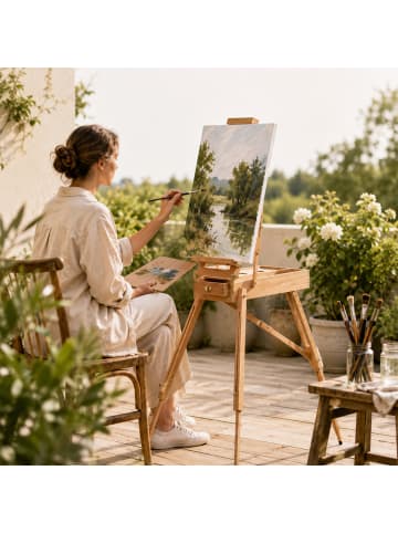 Staffelei in Natur - (B)70 x (H)180 x (T)93 cm