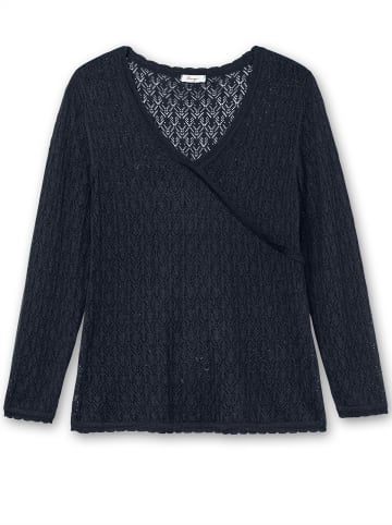 sheego V-Ausschnitt-Pullover in tiefblau