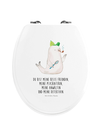 Mr. & Mrs. Panda WC Brille Robbe Sherlock mit Spruch in Weiß