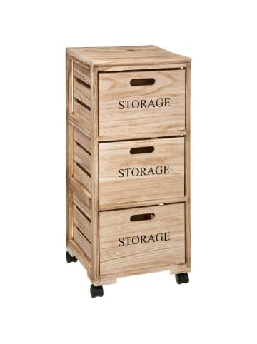 5five Simply Smart FIVE – Möbelstück auf Rädern in Beige, (B) 30 x (H) 82 x (L) 34 cm