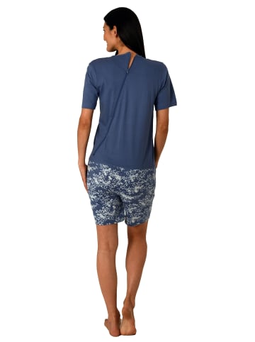 NORMANN kurzarm Pflegeoverall Demenz Eteiler Reissverschluss - 80204 in blau