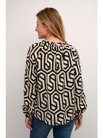 Cream Langarm-Bluse CRAstra Regular fit in Geometric Black White