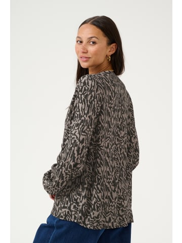 Kaffe Bluse langarm KAmathilde Loose fit in Black/Elephant Graphic lines