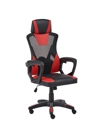 Beliani Gaming Stuhl IGNIS in Rot/Schwarz - (W) 60 x (H) 112 x (L) 60 cm