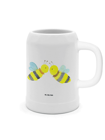 Mr. & Mrs. Panda Bierkrug Biene Liebe ohne Spruch in Weiß