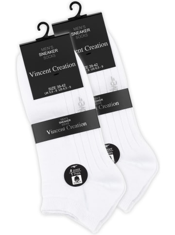 Vincent Creation® 8 Paar Sneaker Socken in weiss