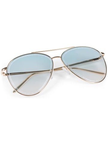 styleBREAKER Piloten Sonnenbrille in Gold / Blau