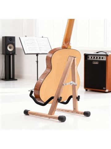 relaxdays Gitarrenständer in Hellbraun - (B)29 x (H)39 x (T)31 cm