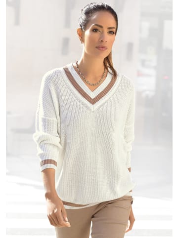 LASCANA V-Ausschnitt-Pullover in creme