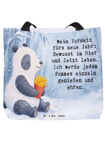 Mr. & Mrs. Panda Shopper Panda Winter Pommes Design mit Spruch in Weiß
