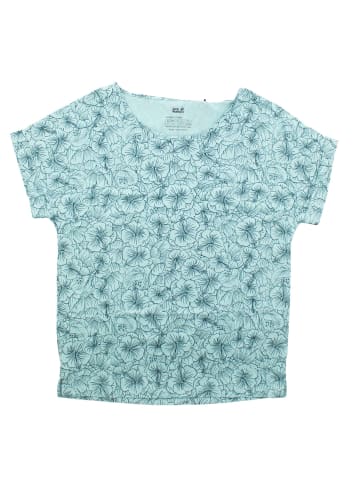 Jack Wolfskin Shirt Hibiscus Flower Tee in Blau