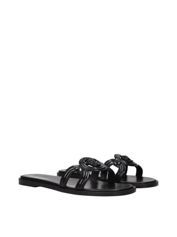Versace Schwarz Leder Hausschuhe