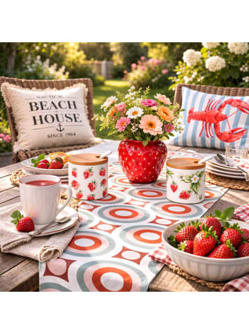 AltoBelli Becher ELLA Weiß mit Rotem Rand 330 ml