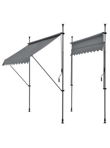 pro.tec Klemmmarkise in Grau (B)150cm