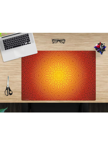 Cover-your-desk.de  Schreibtischunterlage – “Mandala rot-gelb“ (L)60 x (B)40 