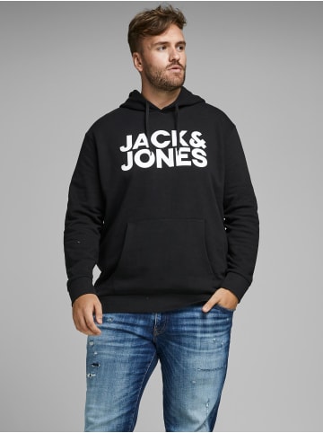 Jack & Jones Hoodie mit Logo Print JJECORP Kapuzen Pullover in Schwarz-2