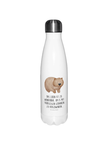 Mr. & Mrs. Panda Trinkflasche Wombat mit Spruch in Weiß