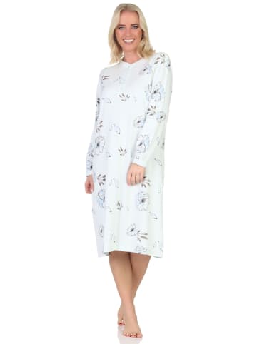 NORMANN Nachthemd langarm Kuschel interlock - 87459 in hellblau