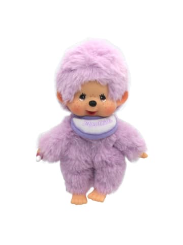 Monchhichi Junge Lila | 13 cm | Monchhichi Color Puppe | mit lilafarbenem Lätzchen