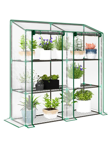 Outsunny Gewächshaus 143L x 46B x 141/151H cm Transparent