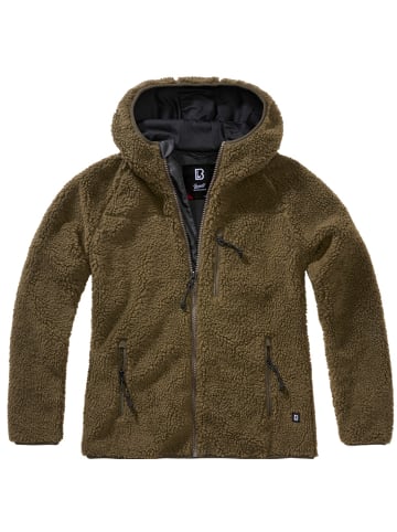 Brandit Jacke "Women Teddyfleece Jacket Hooded" in Grün