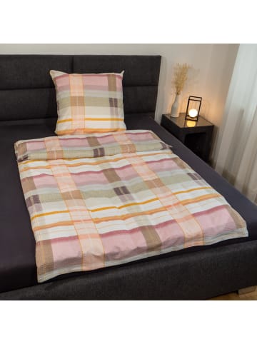 Traumschloss Soft-Seersucker Sommer Bettwäsche -Streifen, rosa,grün,orange in bunt