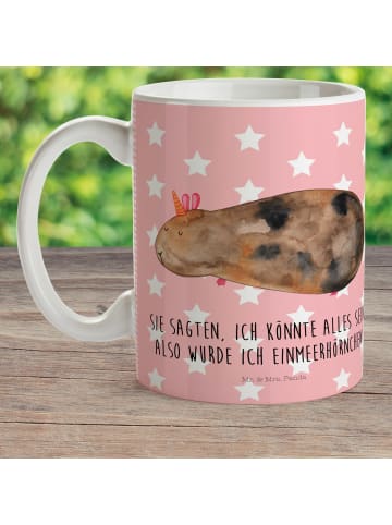 Mr. & Mrs. Panda Plastikbecher Einhorn Meerschweinchen mit Spruch in Rot Pastell
