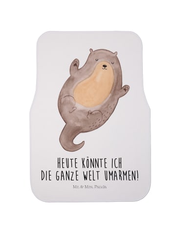 Mr. & Mrs. Panda Auto Teppich Otter Umarmen mit Spruch in Weiß