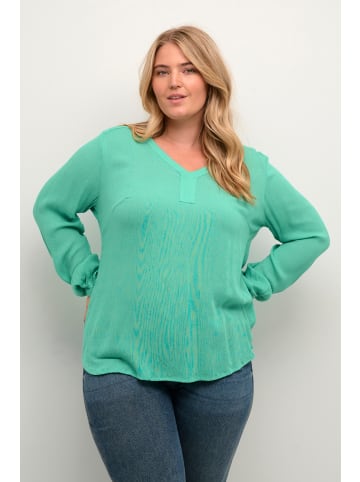 KAFFE curve Langarm-Bluse KCami in Gumdrop Green