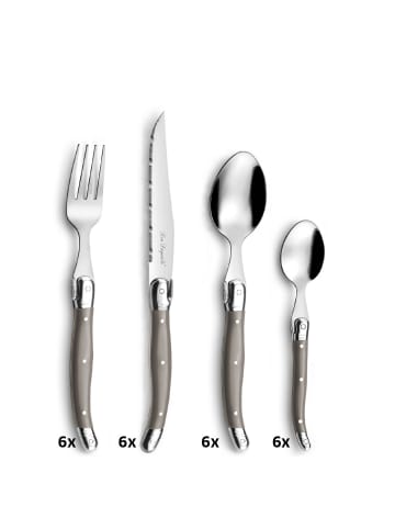 Lou Laguiole 24-tlg. Besteckset LAGUIOLE / TRADITION in taupe