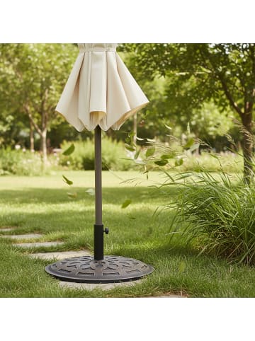 relaxdays Schirmständer in Schwarz/ Bronze - (H)33 x Ø 49 cm