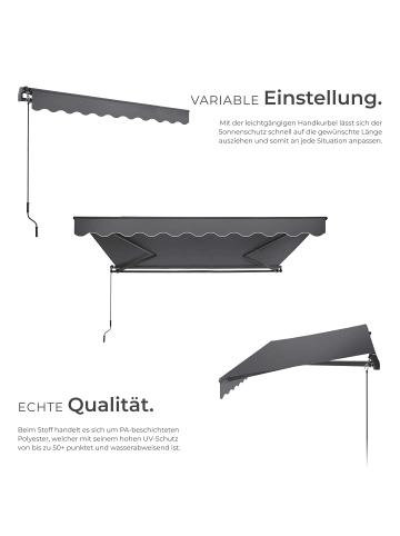 tectake Gelenkarmmarkise Ornella mit Wandhalterung