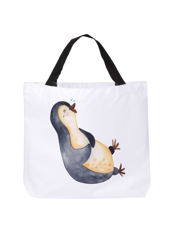 Mr. & Mrs. Panda Tasche Pinguin Lachen ohne Spruch in Weiß