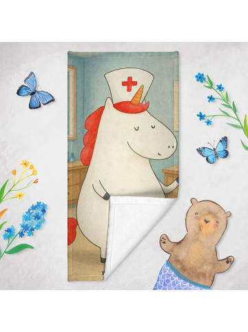 Mr. & Mrs. Panda Handtuch Einhorn Krankenschwester Design ohne S... in Weiß