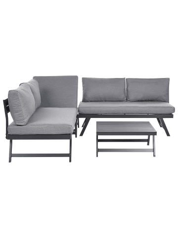 Beliani 2-tlg Sitzgruppe COCCORINO in Grau/Schwarz