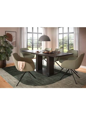 xonox.home Esstisch (B/H/T): 150-190x76x90 in grau mit Doppelsäulen-Gestell