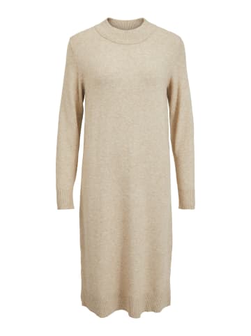 Vila Langarm Midi Strickkleid Loose Fit Pullover Dress VIRIL in Beige