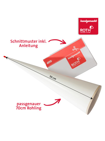 DIY-Set Schnittmuster mit Schultüten-Rohling groß 70 cm in Weiß